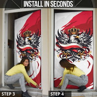 Poland National Flag Day Door Cover Fierce Polish Eagle Crown