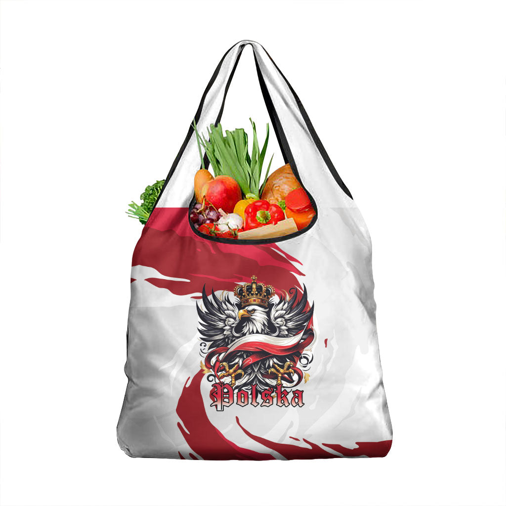 Poland National Flag Day Grocery Bag Fierce Polish Eagle Crown