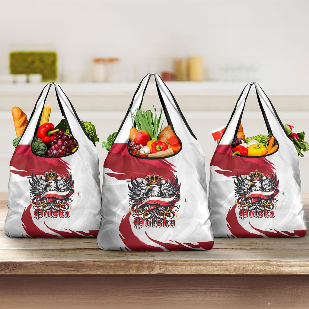 Poland National Flag Day Grocery Bag Fierce Polish Eagle Crown