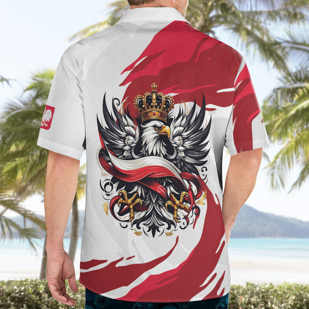 Poland National Flag Day Hawaiian Shirt Fierce Polish Eagle Crown
