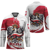 Poland National Flag Day Hockey Jersey Fierce Polish Eagle Crown