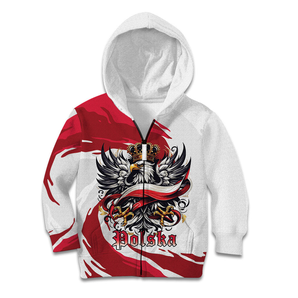 Poland National Flag Day Kid Hoodie Fierce Polish Eagle Crown