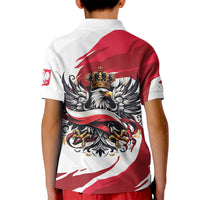 Poland National Flag Day Kid Polo Shirt Fierce Polish Eagle Crown