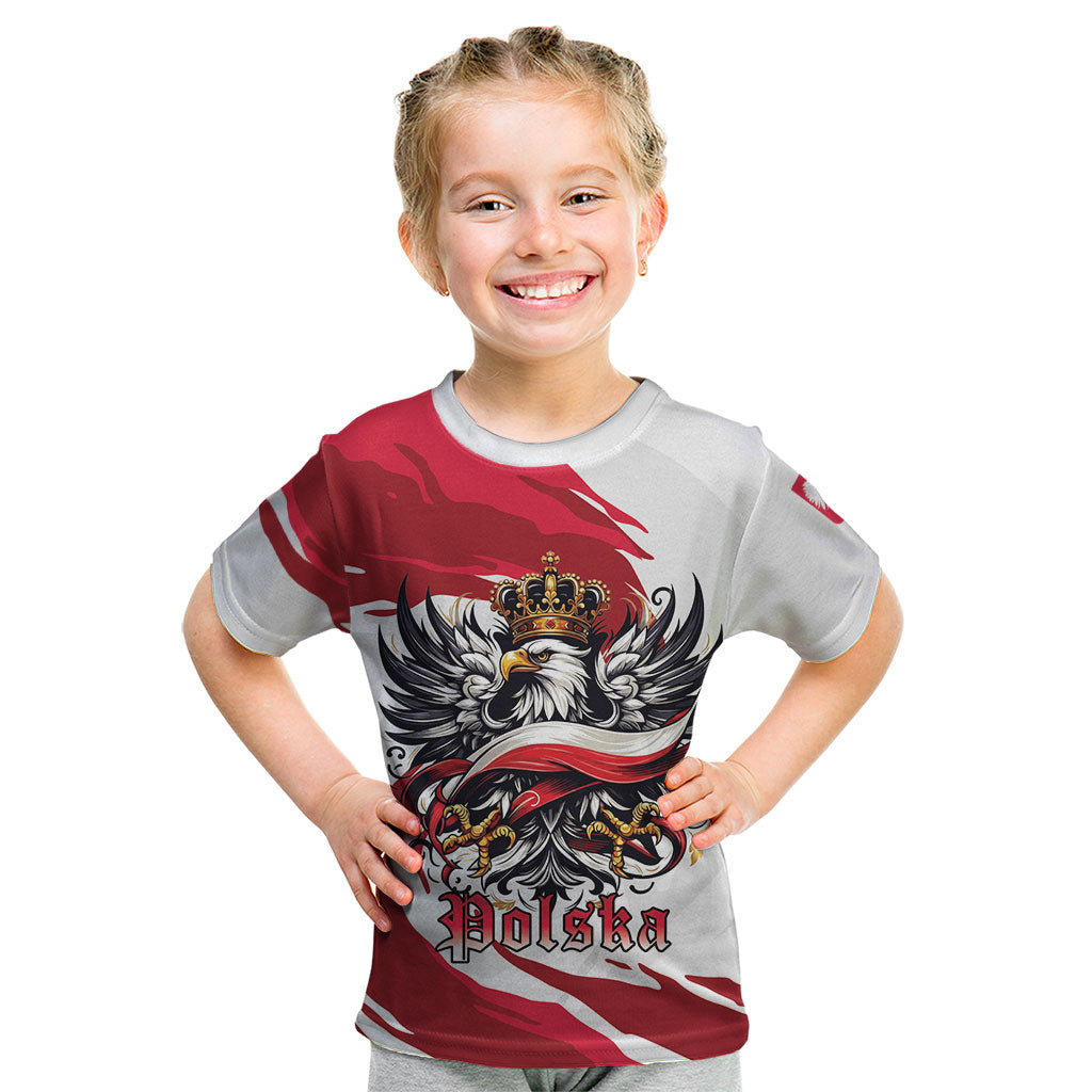 Poland National Flag Day Kid T Shirt Fierce Polish Eagle Crown