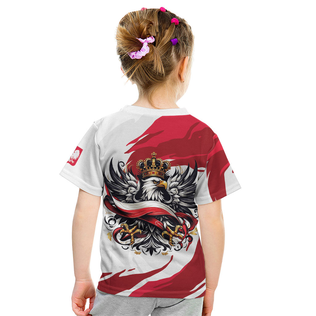 Poland National Flag Day Kid T Shirt Fierce Polish Eagle Crown