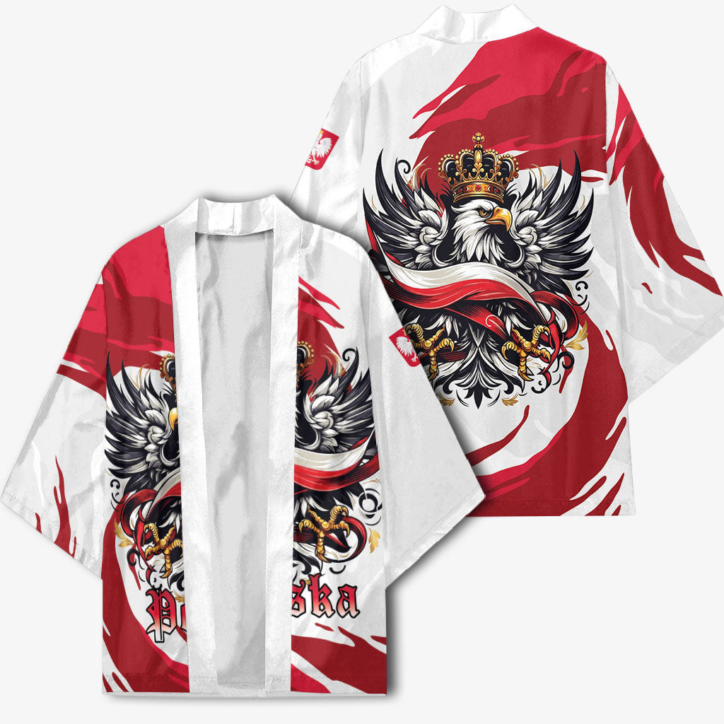 Poland National Flag Day Kimono Fierce Polish Eagle Crown