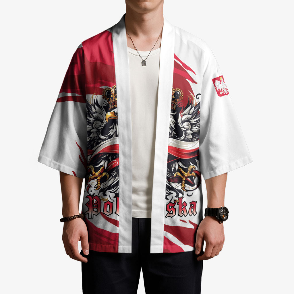 Poland National Flag Day Kimono Fierce Polish Eagle Crown