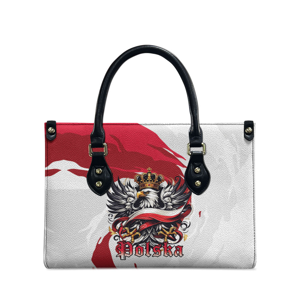 Poland National Flag Day Leather Bag Fierce Polish Eagle Crown