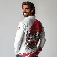 Poland National Flag Day Long Sleeve Polo Shirt Fierce Polish Eagle Crown