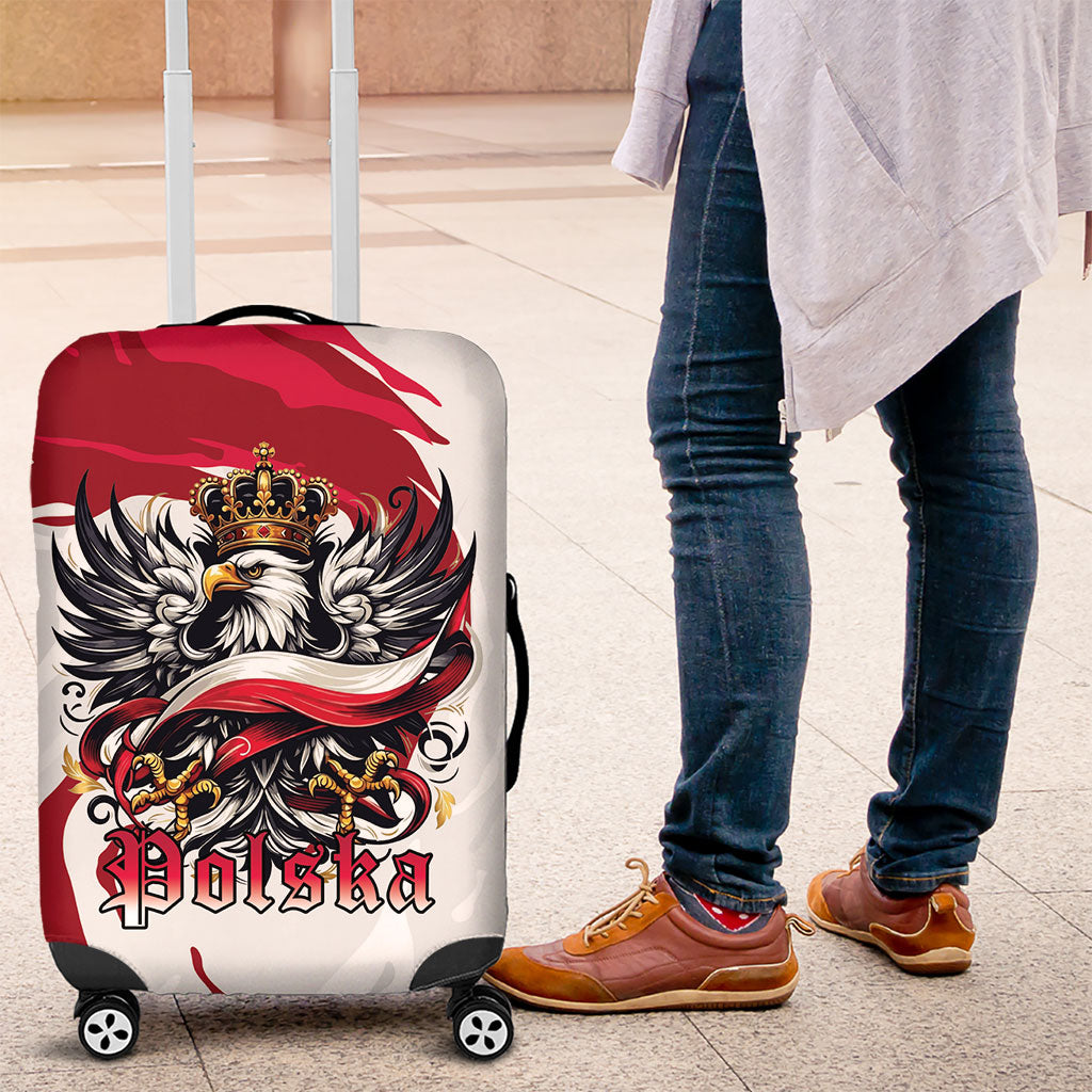 Poland National Flag Day Luggage Cover Fierce Polish Eagle Crown