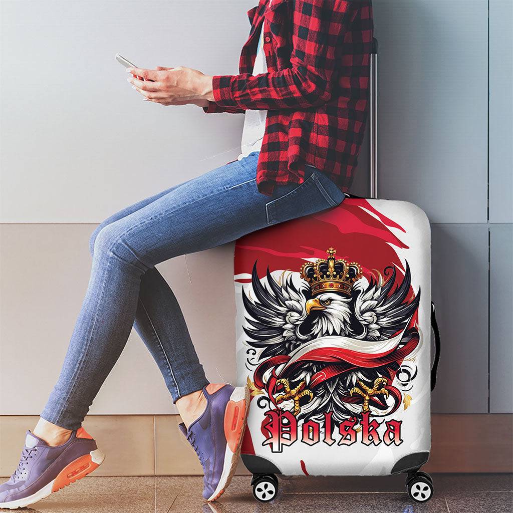 Poland National Flag Day Luggage Cover Fierce Polish Eagle Crown