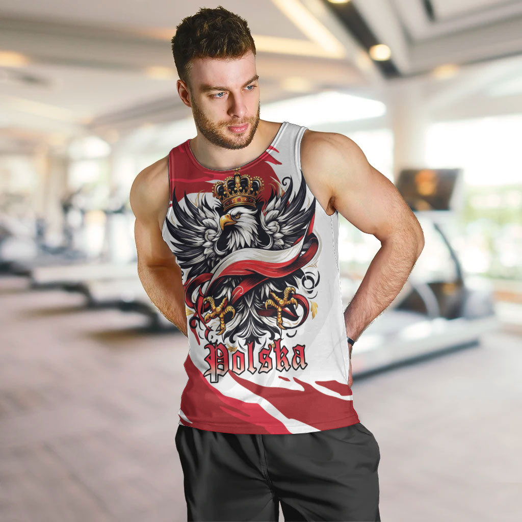 Poland National Flag Day Men Tank Top Fierce Polish Eagle Crown