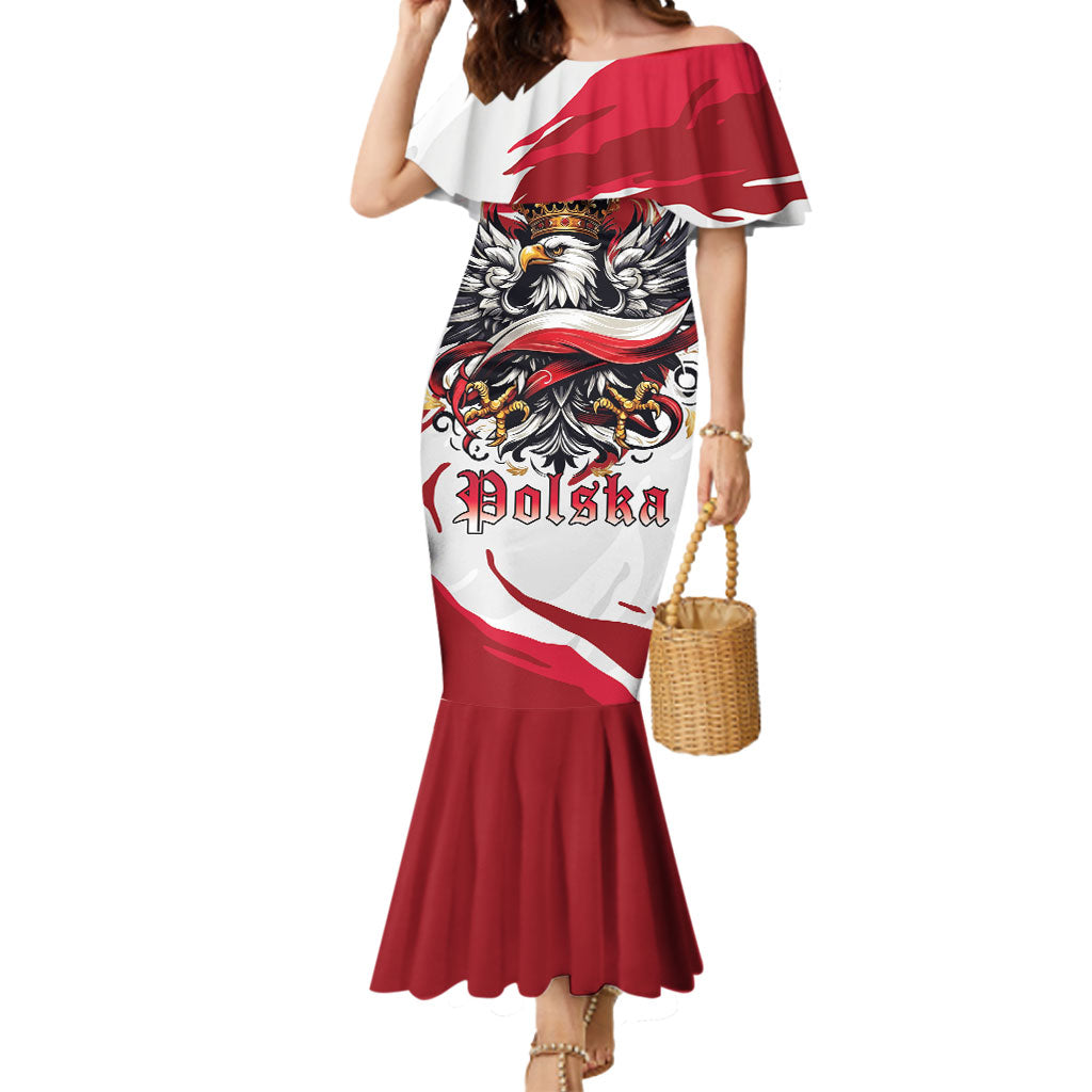 Poland National Flag Day Mermaid Dress Fierce Polish Eagle Crown