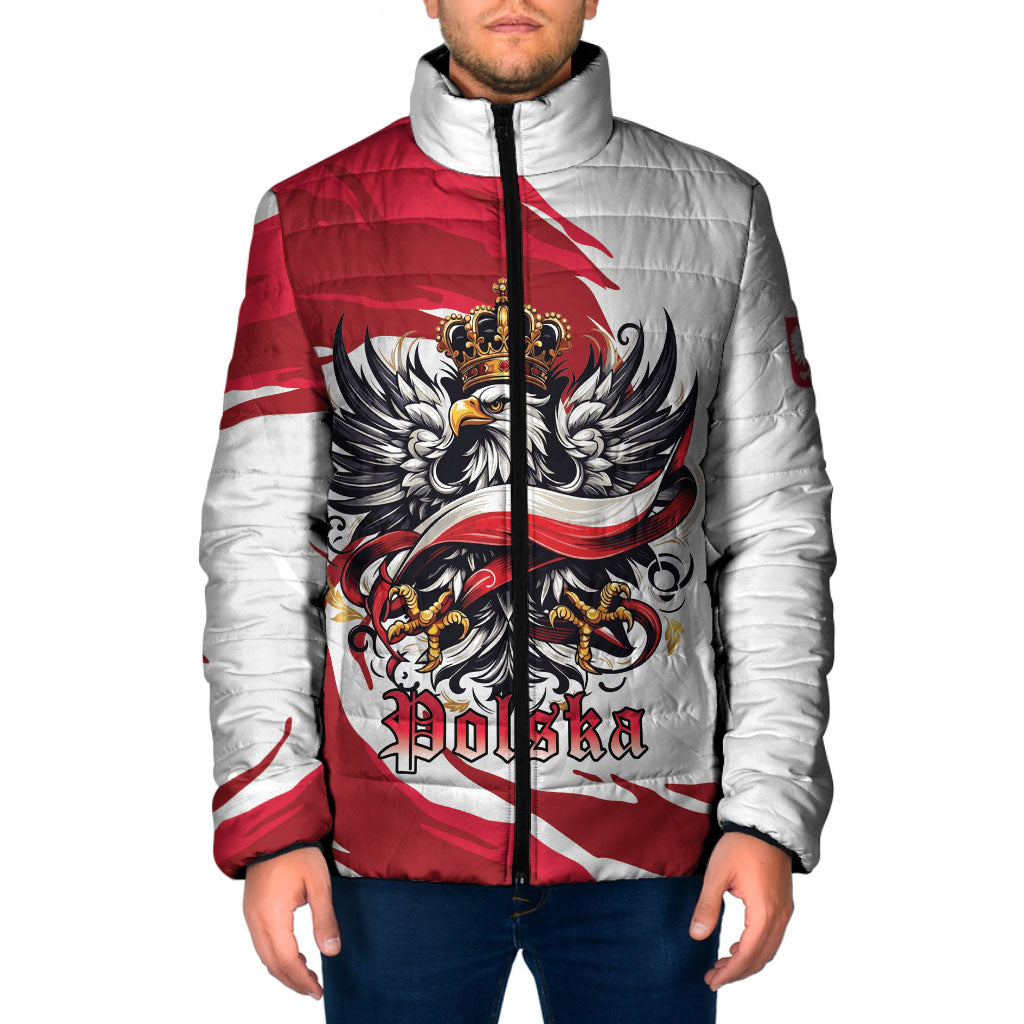 Poland National Flag Day Padded Jacket Fierce Polish Eagle Crown