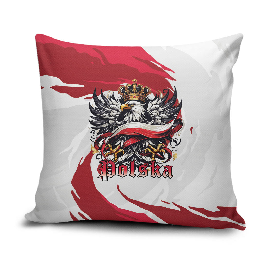 Poland National Flag Day Pillow Cover Fierce Polish Eagle Crown