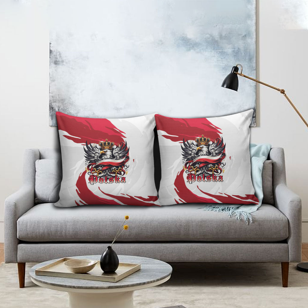 Poland National Flag Day Pillow Cover Fierce Polish Eagle Crown