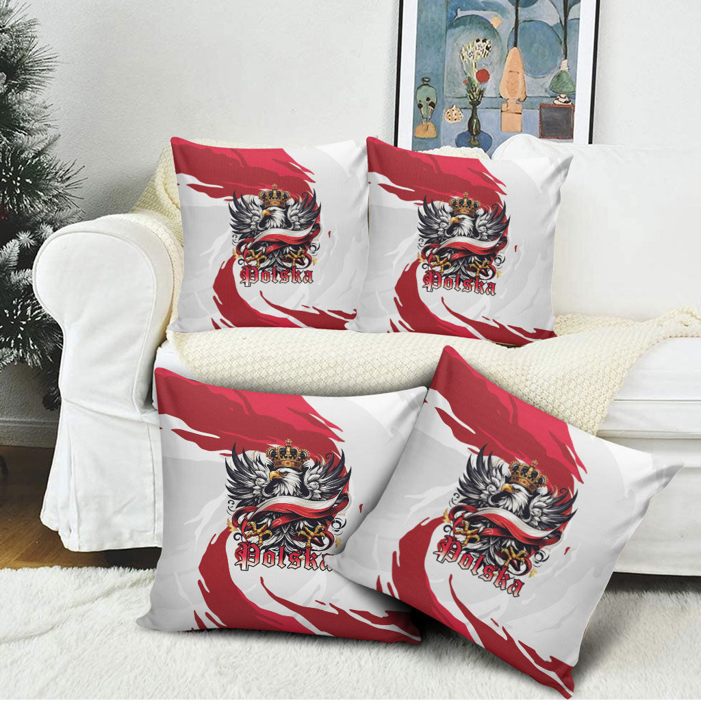 Poland National Flag Day Pillow Cover Fierce Polish Eagle Crown