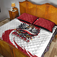 Poland National Flag Day Quilt Bed Set Fierce Polish Eagle Crown