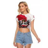 Poland National Flag Day Raglan Cropped T Shirt Fierce Polish Eagle Crown
