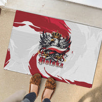 Poland National Flag Day Rubber Doormat Fierce Polish Eagle Crown