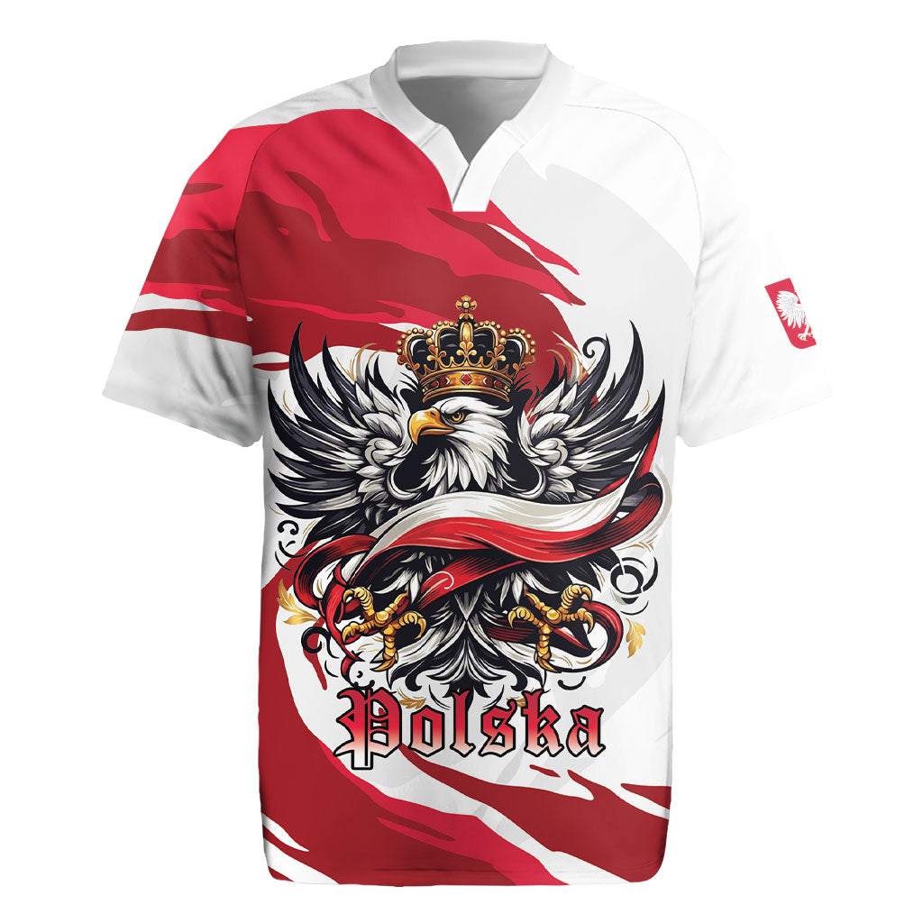 Poland National Flag Day Rugby Jersey Fierce Polish Eagle Crown