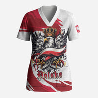 Poland National Flag Day Scrub Top Fierce Polish Eagle Crown