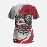 Poland National Flag Day Scrub Top Fierce Polish Eagle Crown