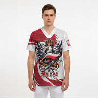 Poland National Flag Day Scrub Top Fierce Polish Eagle Crown