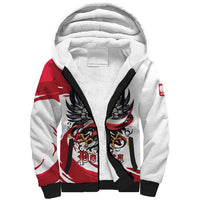 Poland National Flag Day Sherpa Hoodie Fierce Polish Eagle Crown