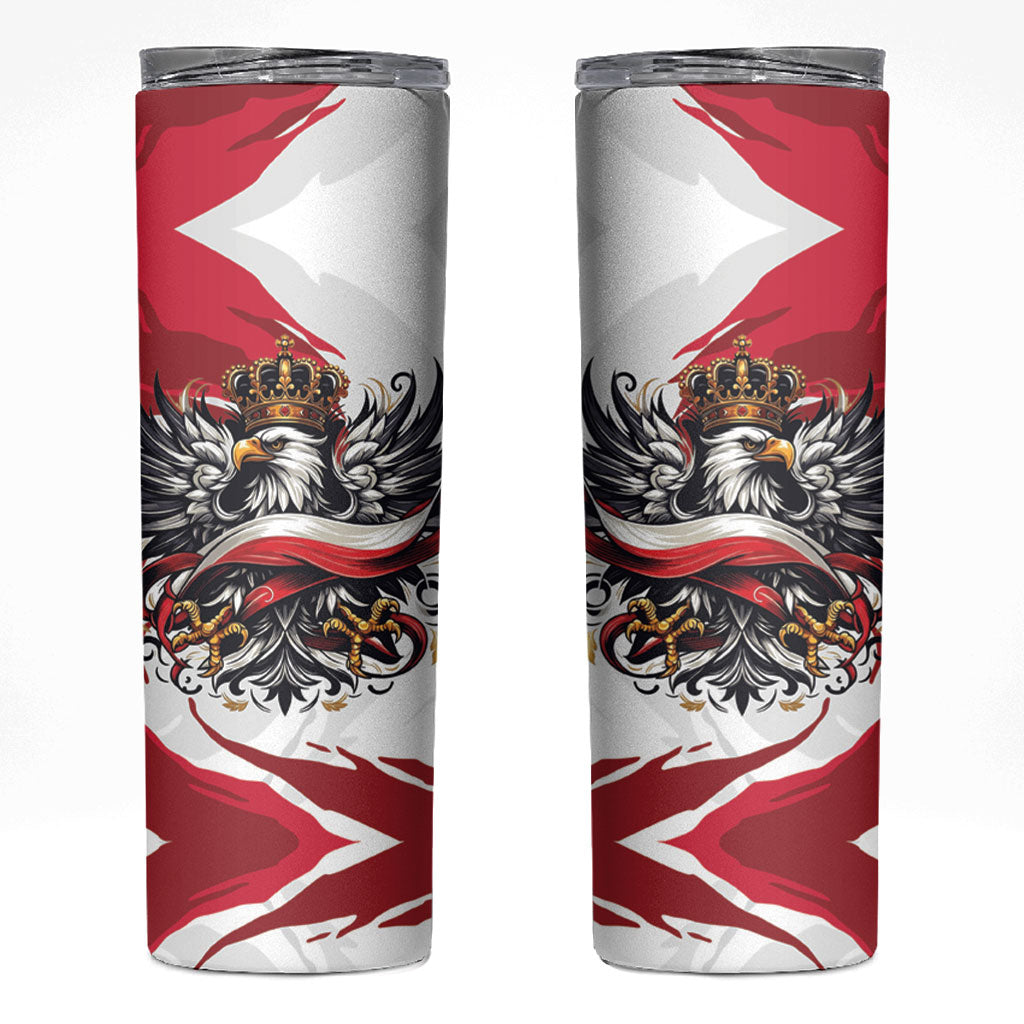 Poland National Flag Day Skinny Tumbler Fierce Polish Eagle Crown