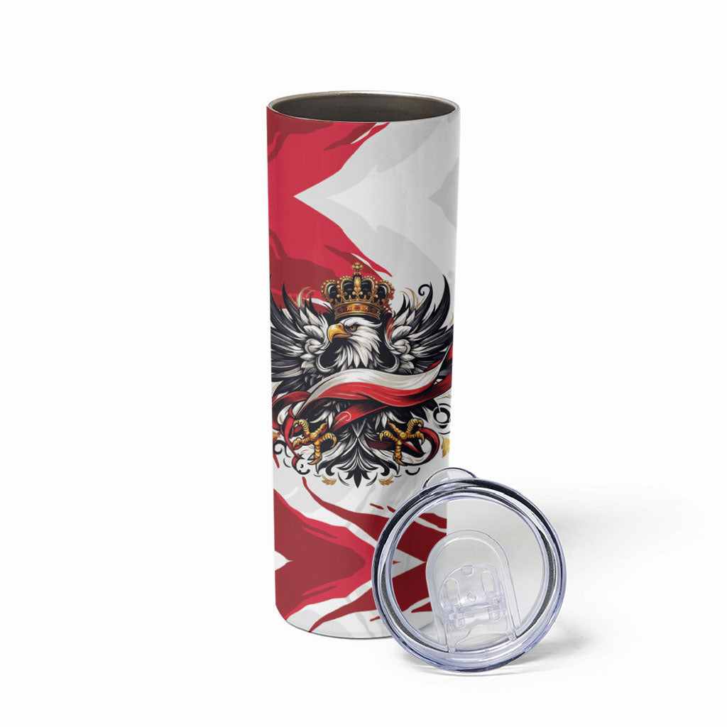 Poland National Flag Day Skinny Tumbler Fierce Polish Eagle Crown