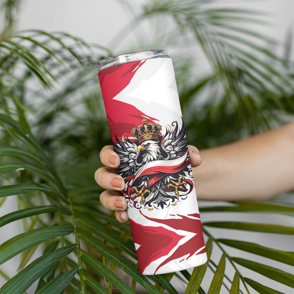 Poland National Flag Day Skinny Tumbler Fierce Polish Eagle Crown