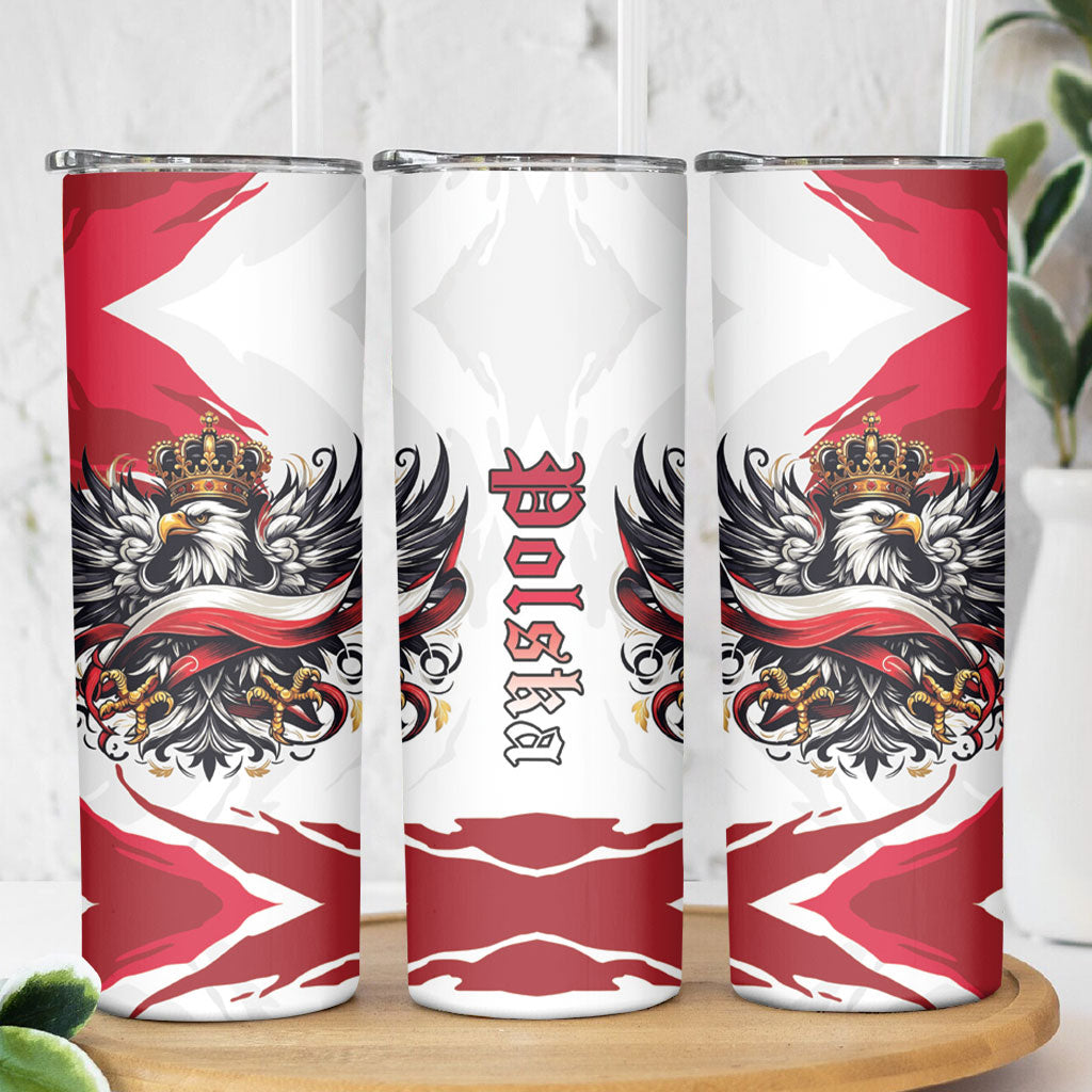 Poland National Flag Day Skinny Tumbler Fierce Polish Eagle Crown