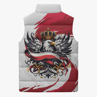 Poland National Flag Day Sleeveless Puffer Jacket Fierce Polish Eagle Crown
