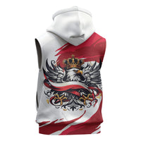 Poland National Flag Day Sleeveless Zip Hoodie Fierce Polish Eagle Crown