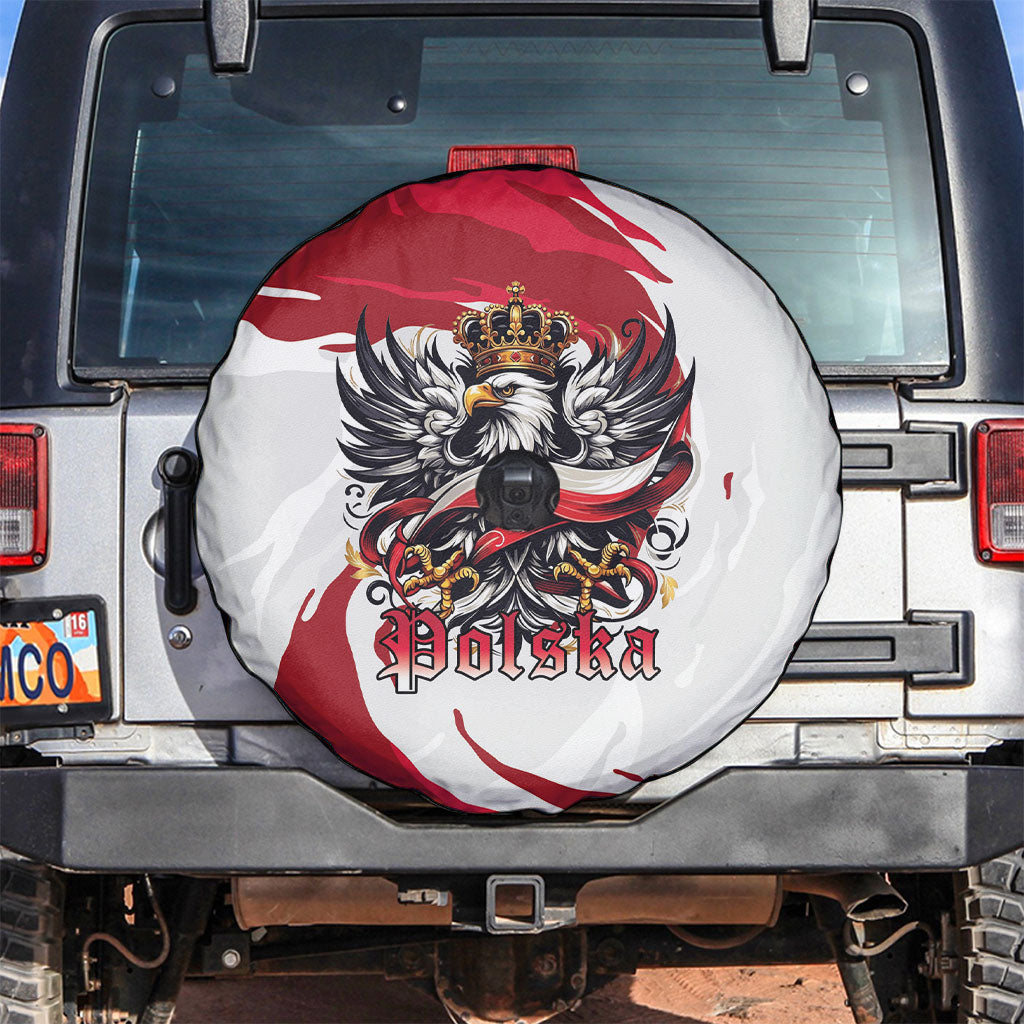 Poland National Flag Day Spare Tire Cover Fierce Polish Eagle Crown