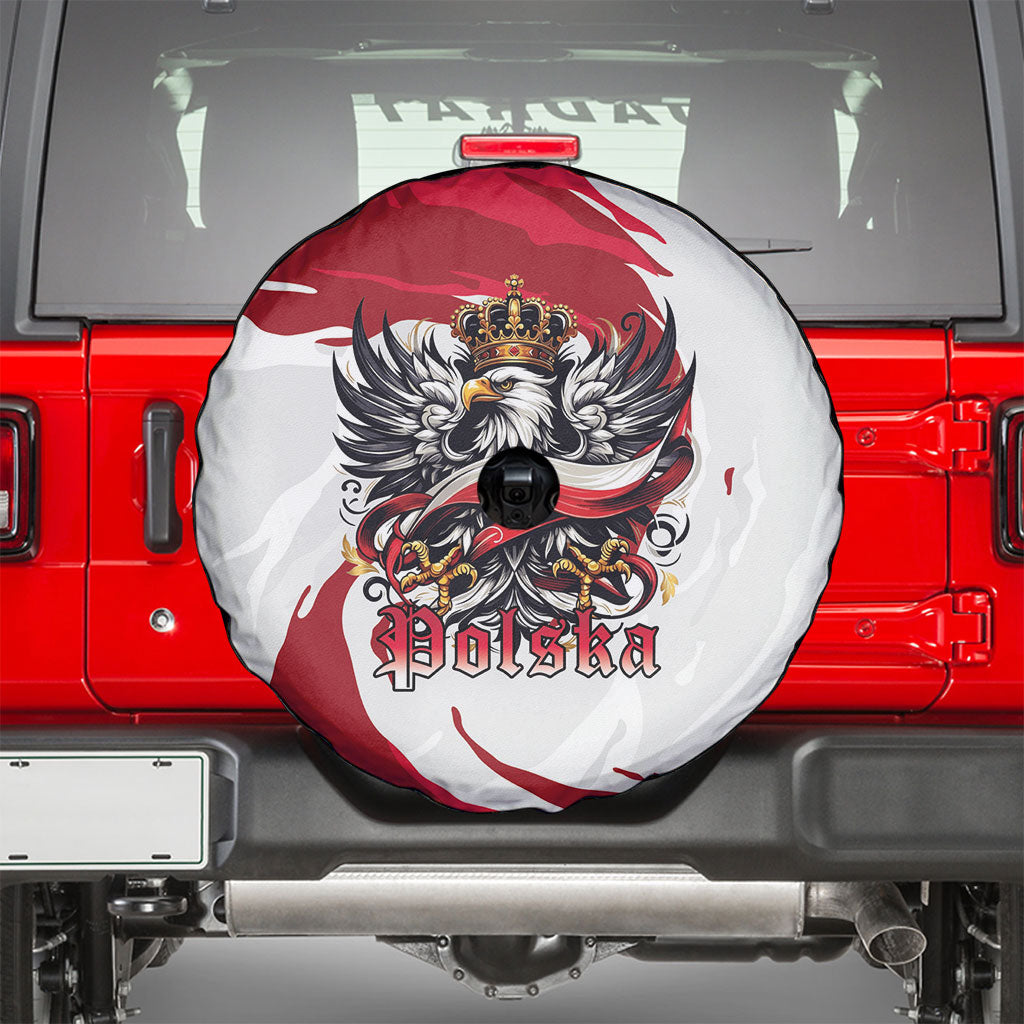 Poland National Flag Day Spare Tire Cover Fierce Polish Eagle Crown