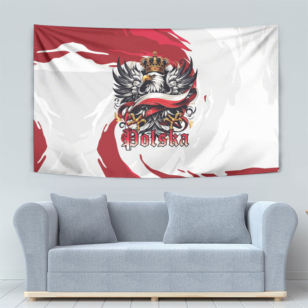 Poland National Flag Day Tapestry Fierce Polish Eagle Crown