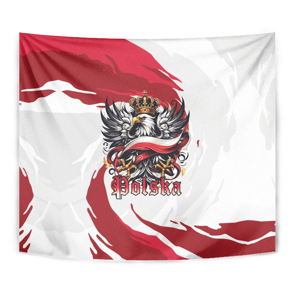 Poland National Flag Day Tapestry Fierce Polish Eagle Crown