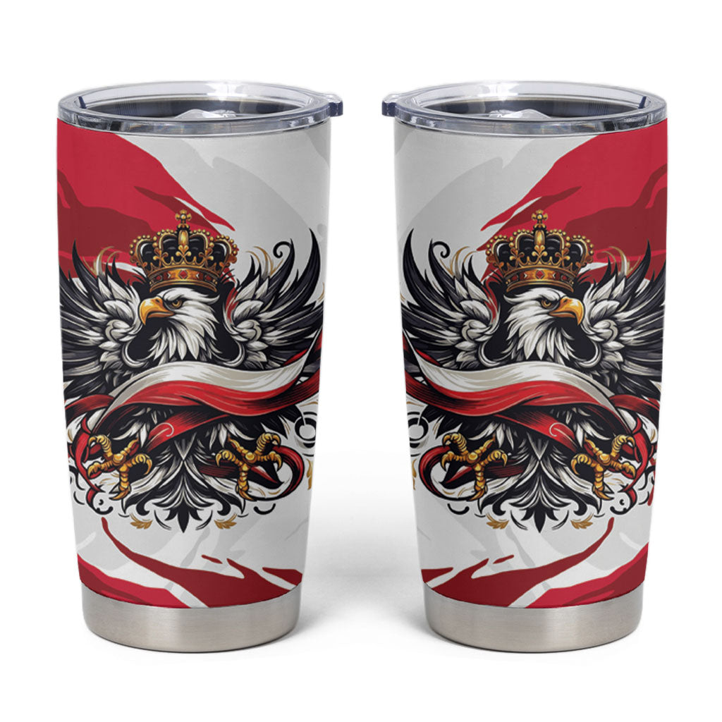 Poland National Flag Day Tumbler Cup Fierce Polish Eagle Crown