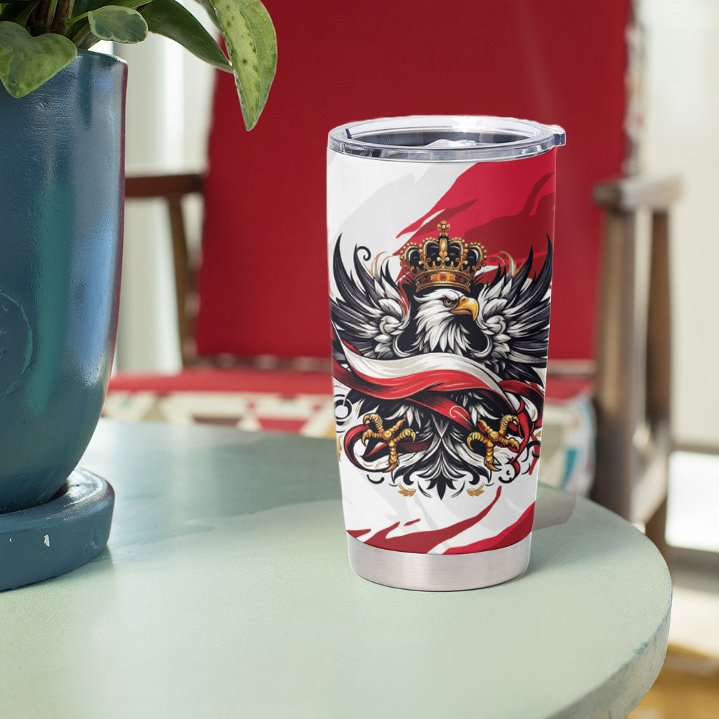 Poland National Flag Day Tumbler Cup Fierce Polish Eagle Crown