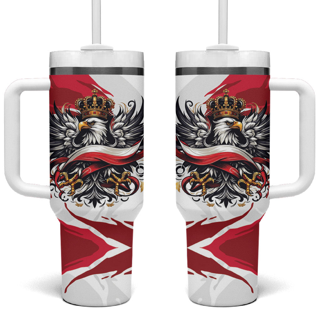 Poland National Flag Day Tumbler With Handle Fierce Polish Eagle Crown