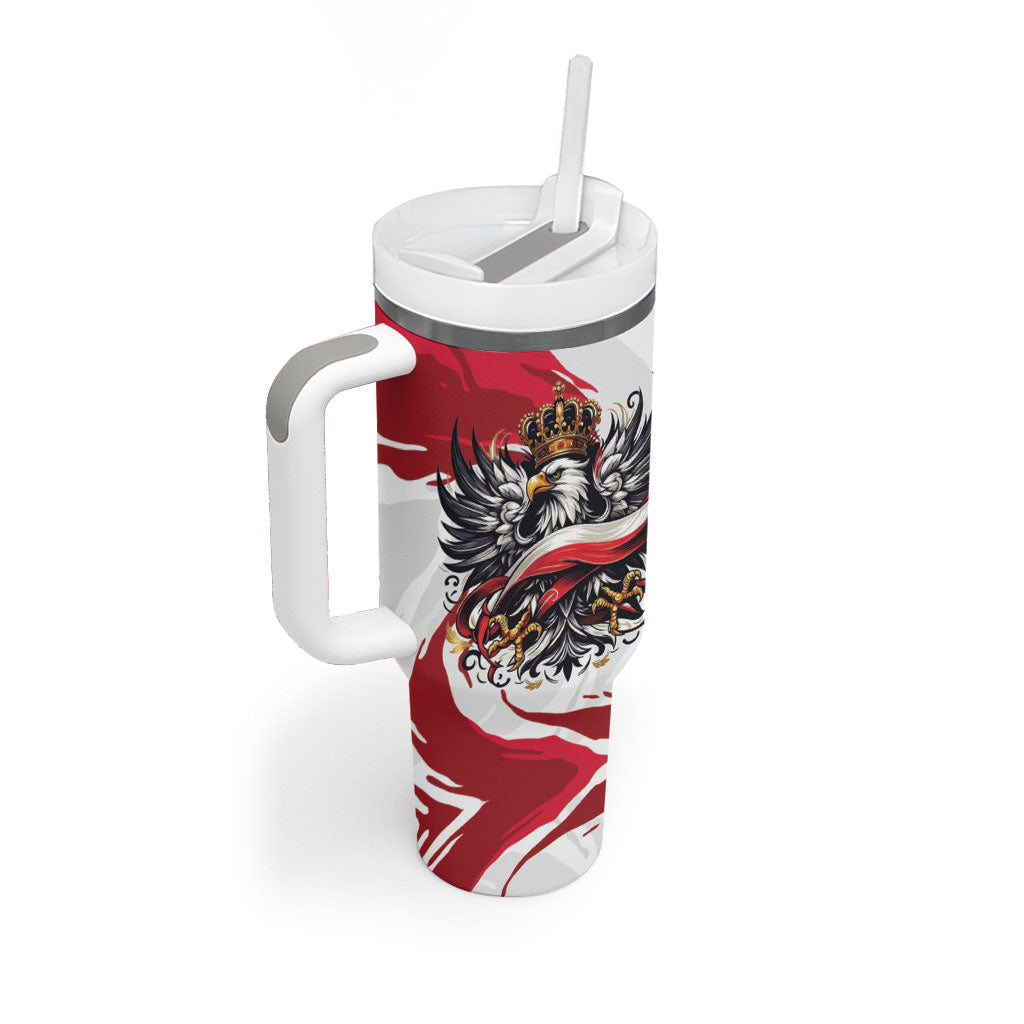Poland National Flag Day Tumbler With Handle Fierce Polish Eagle Crown
