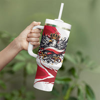 Poland National Flag Day Tumbler With Handle Fierce Polish Eagle Crown