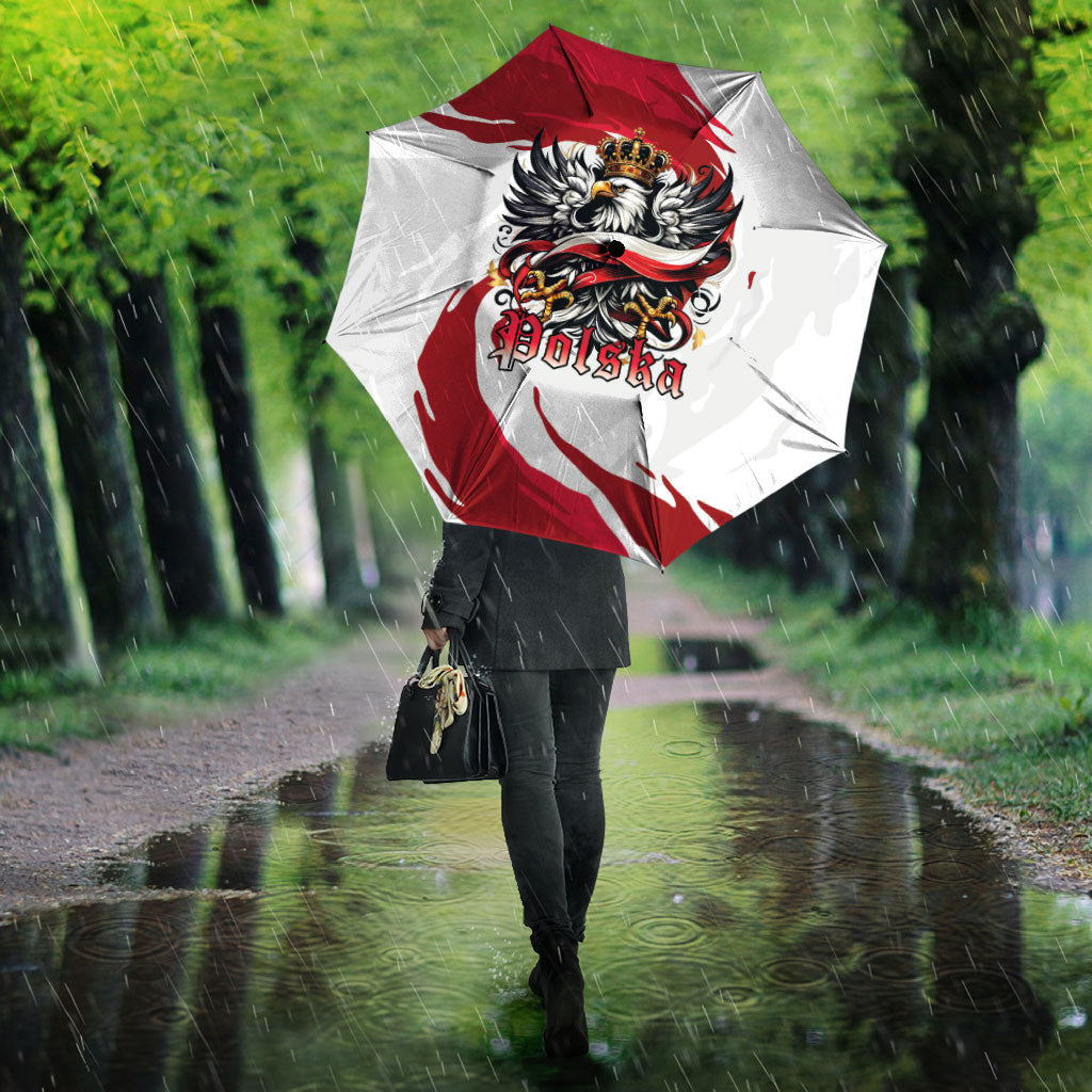 Poland National Flag Day Umbrella Fierce Polish Eagle Crown