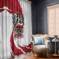 Poland National Flag Day Window Curtain Fierce Polish Eagle Crown