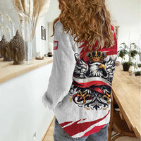 Poland National Flag Day Women Casual Shirt Fierce Polish Eagle Crown