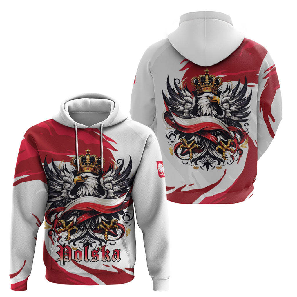 Poland National Flag Day Zip Hoodie Fierce Polish Eagle Crown