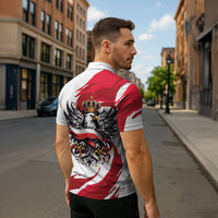 Poland National Flag Day Zipper Polo Shirt Fierce Polish Eagle Crown