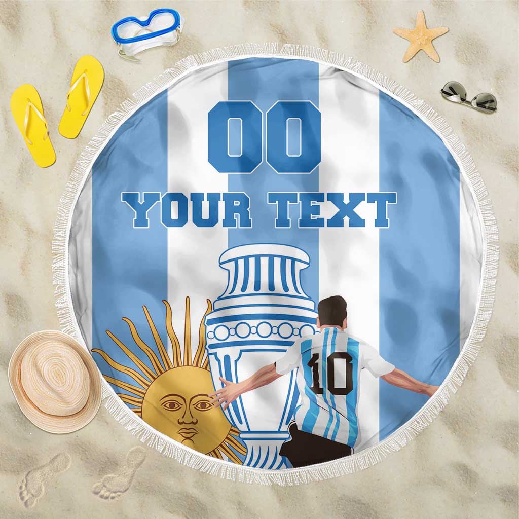 Custom Argentina Football Beach Blanket Go Champions 2024 - Wonder Print Shop